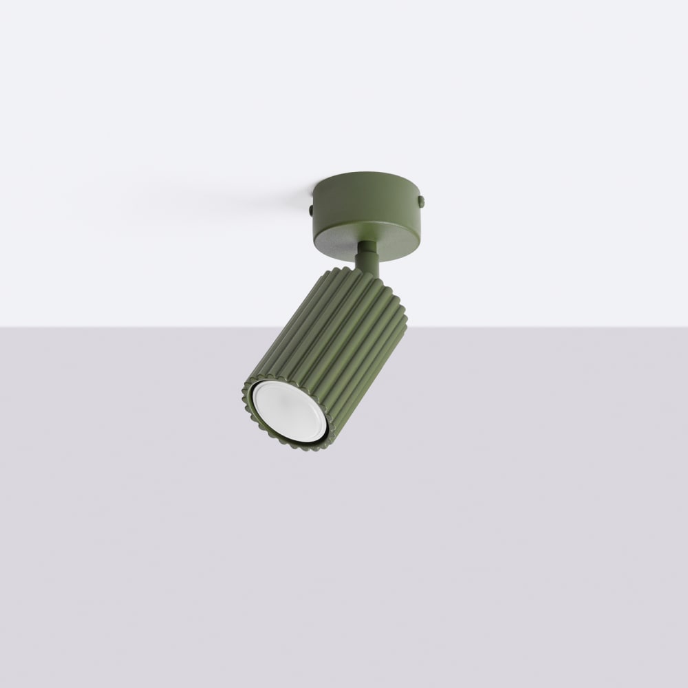 Plafonniers aluminium vert olive h 18 cm — vue 3