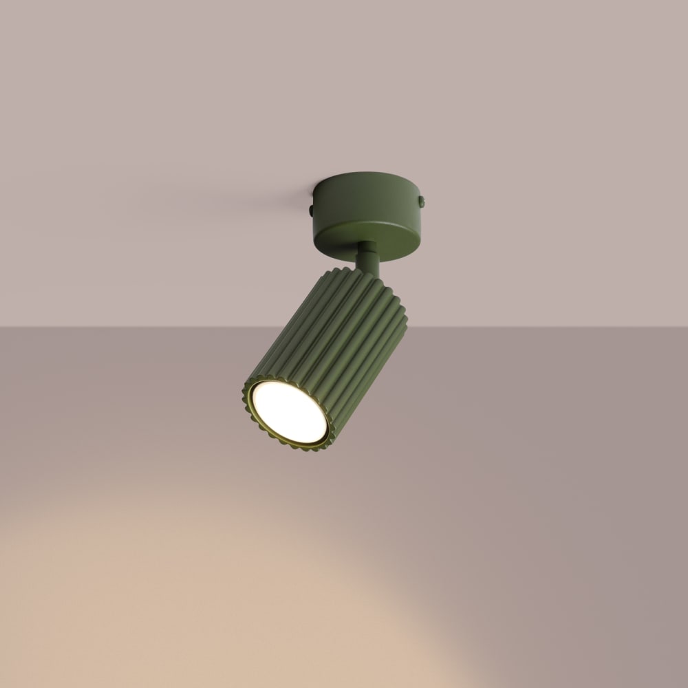 Plafonniers aluminium vert olive h 18 cm — vue 4