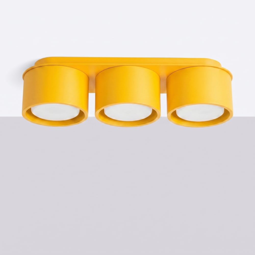 Plafonniers aluminium jaune h 8.2 cm — vue 3