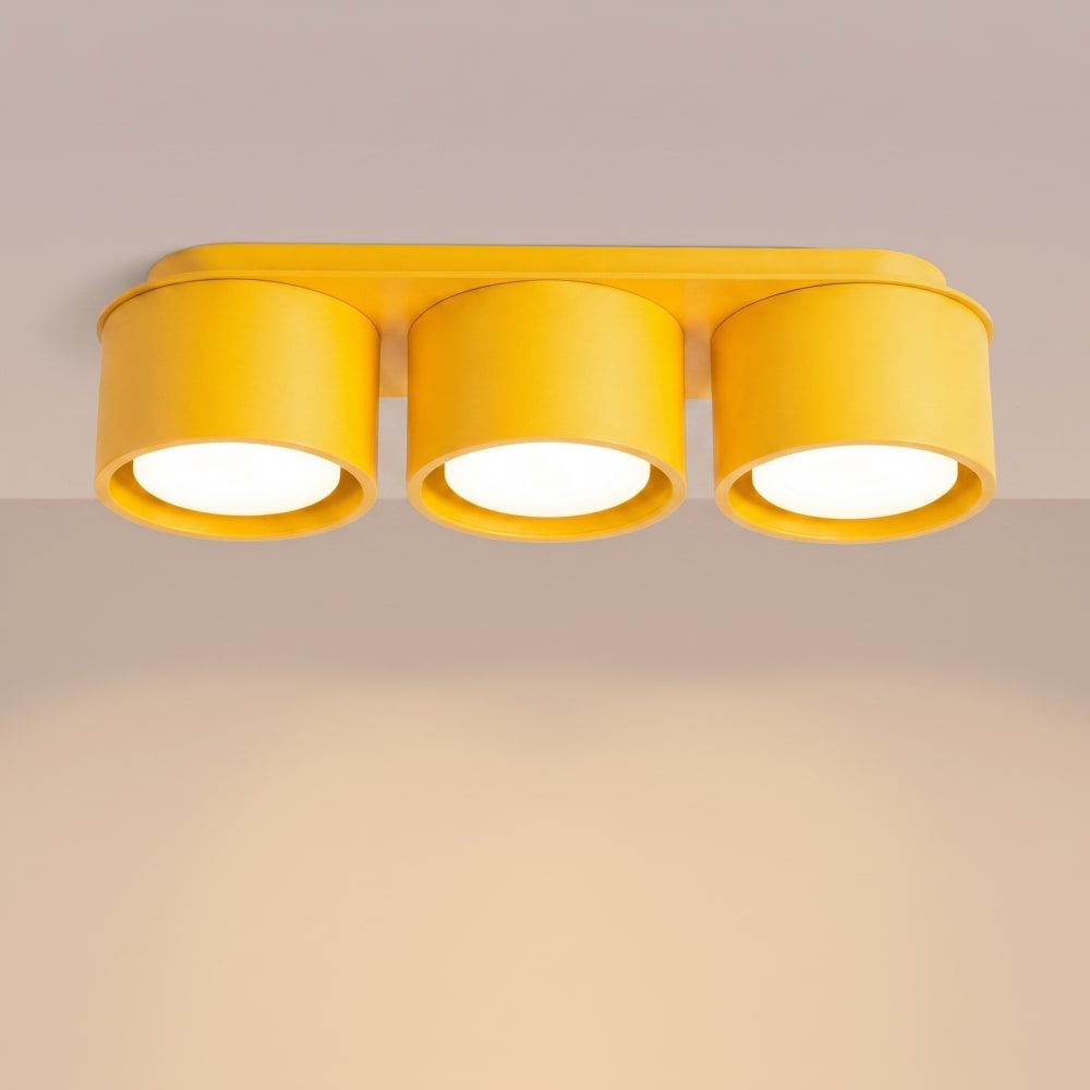 Plafonniers aluminium jaune h 8.2 cm — vue 4