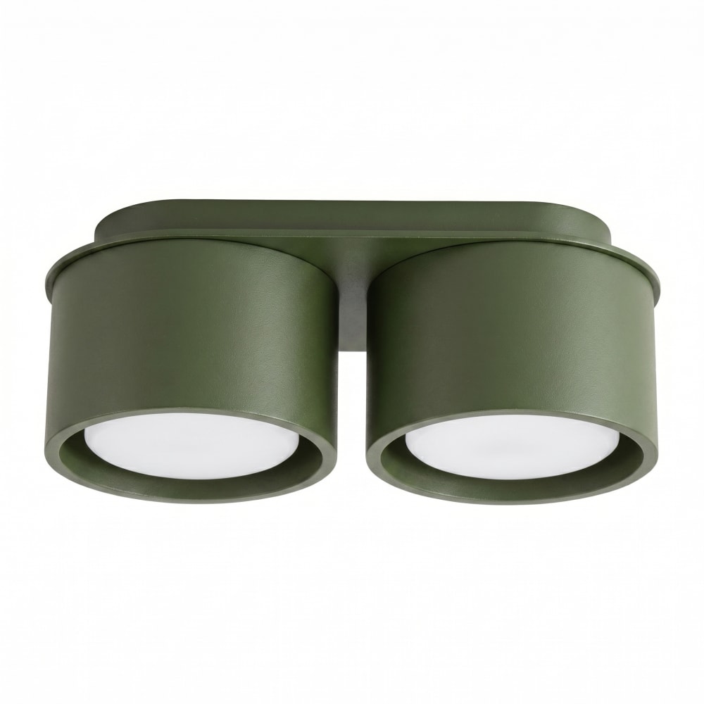 Plafonniers aluminium vert olive h 8 cm