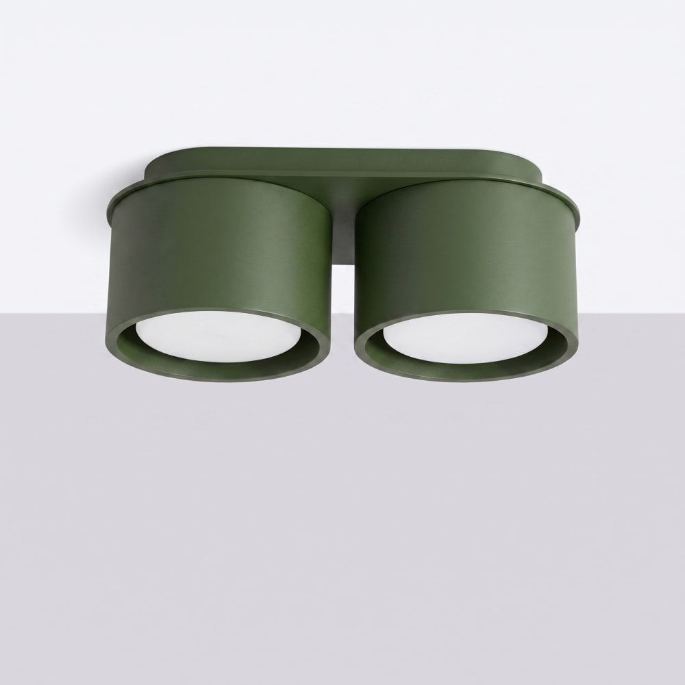 Plafonniers aluminium vert olive h 8 cm — vue 3