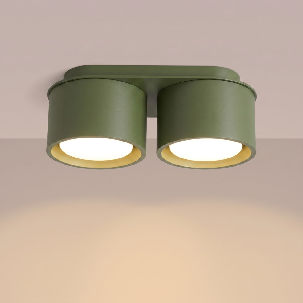 Plafonniers aluminium vert olive h 8 cm — vue 4