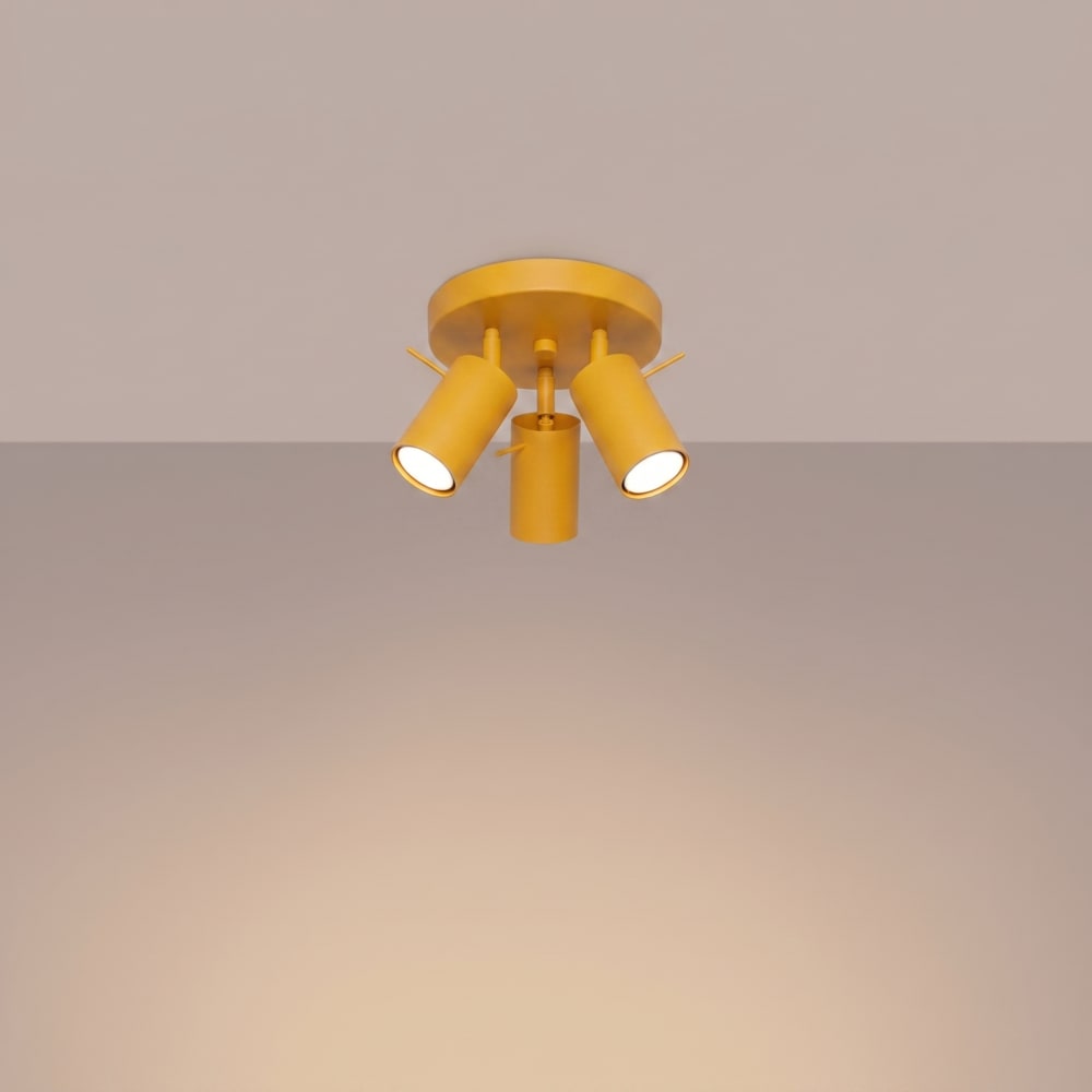 Plafonniers acier jaune h 14.5 cm — vue 4