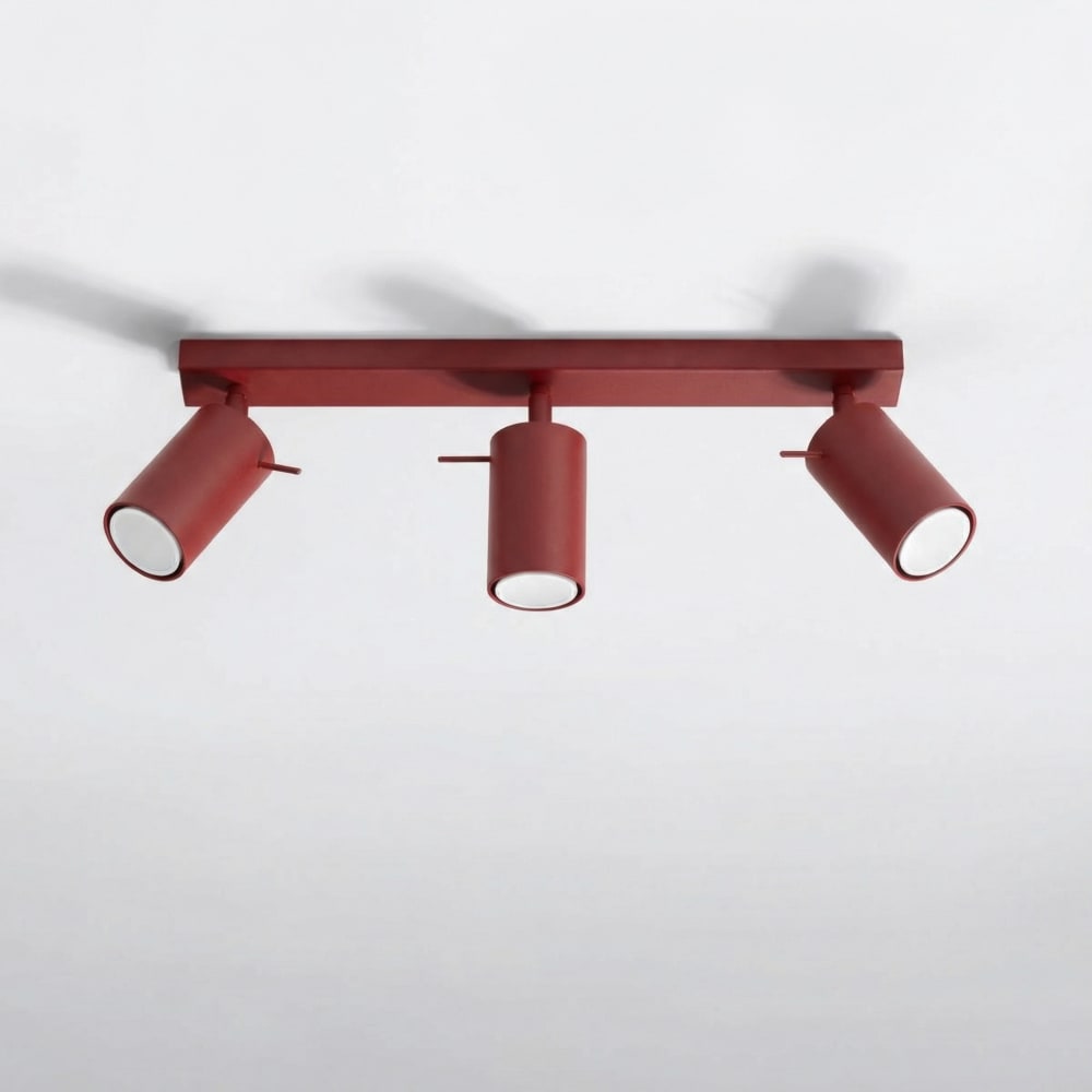 Plafonniers acier bordeaux h 16 cm — vue 3
