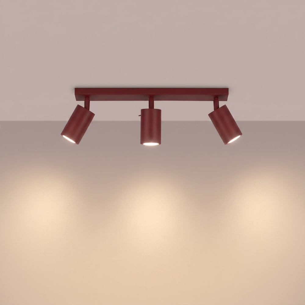 Plafonniers acier bordeaux h 16 cm — vue 4