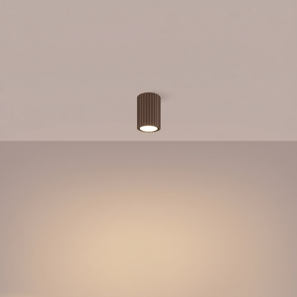 Plafonniers aluminium marron h 10 cm — vue 4