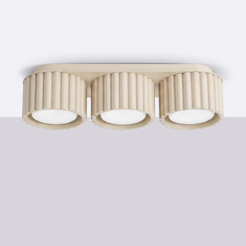 Plafonniers aluminium beige h 8 cm — vue 3