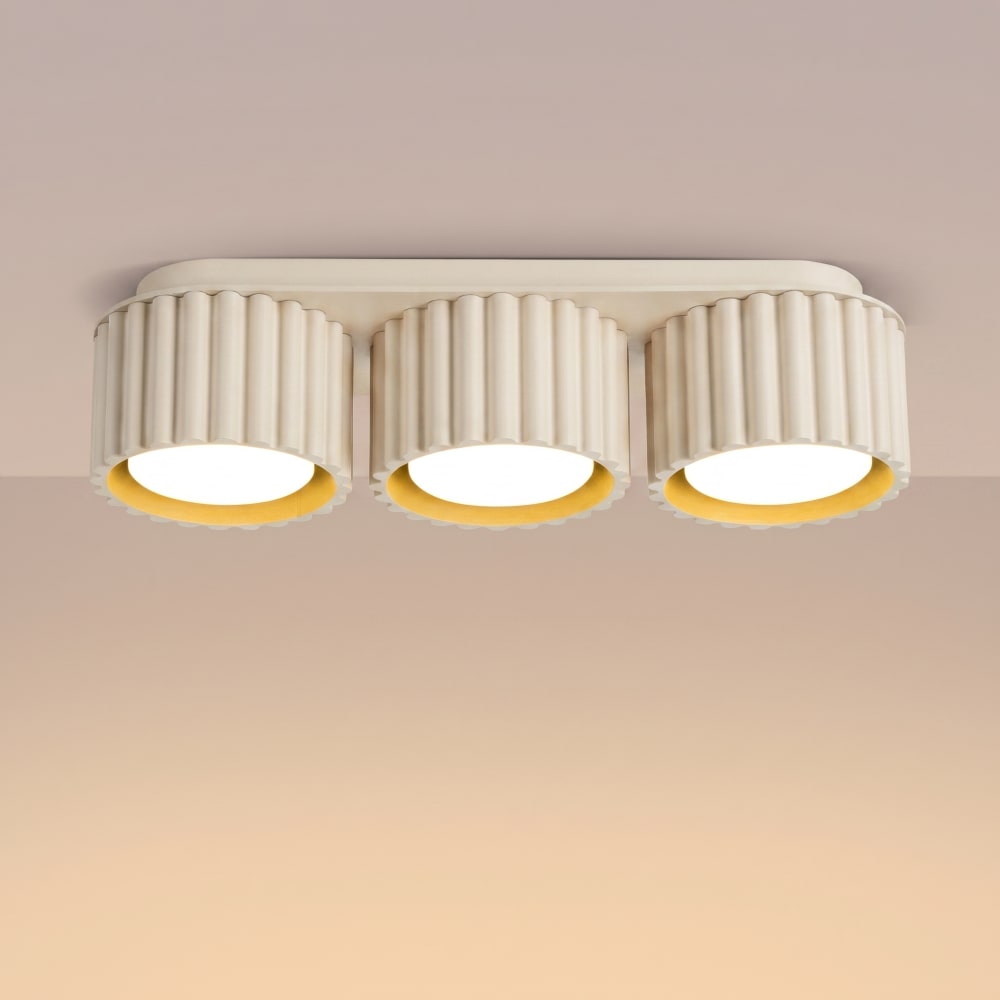 Plafonniers aluminium beige h 8 cm — vue 4