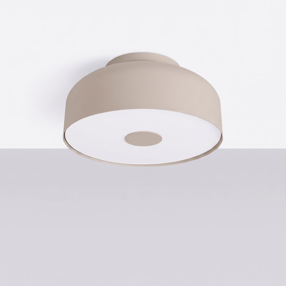 Plafonniers acier/pvc taupe h 15 cm — vue 3