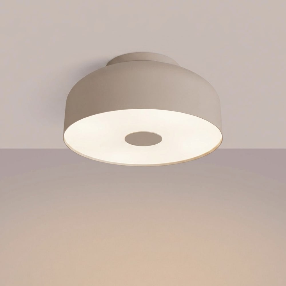 Plafonniers acier/pvc taupe h 15 cm — vue 4