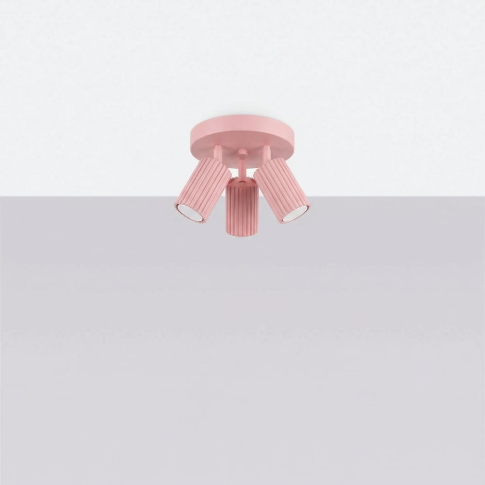 Plafonniers aluminium rose h 18 cm — vue 3