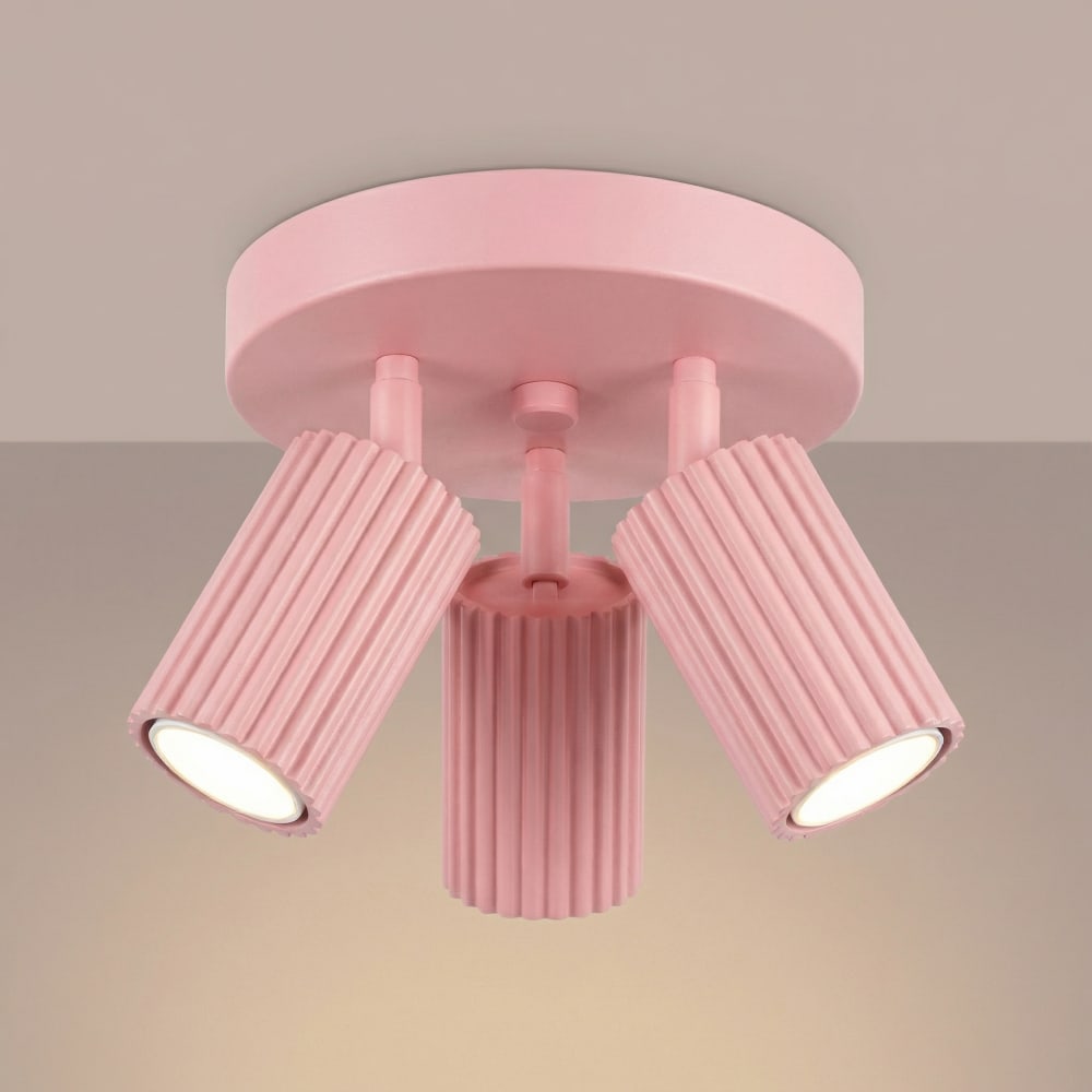 Plafonniers aluminium rose h 18 cm — vue 4