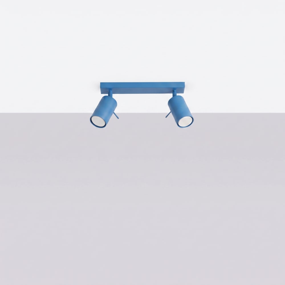 Plafonniers acier bleu clair h 16 cm — vue 3