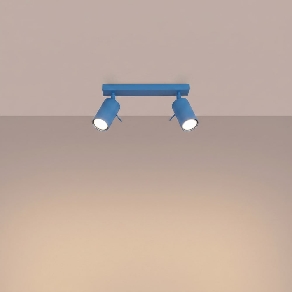 Plafonniers acier bleu clair h 16 cm — vue 4