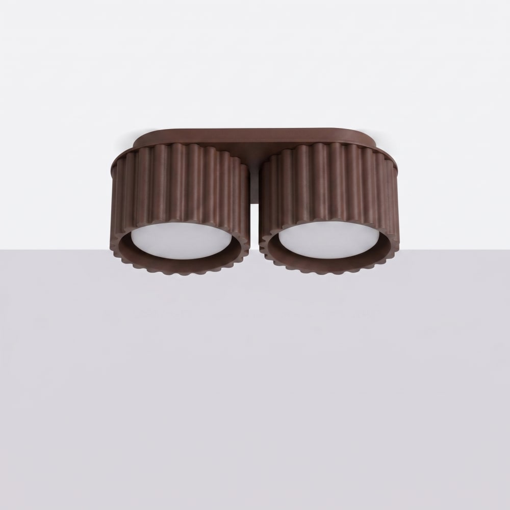 Plafonniers aluminium marron h 8 cm — vue 3