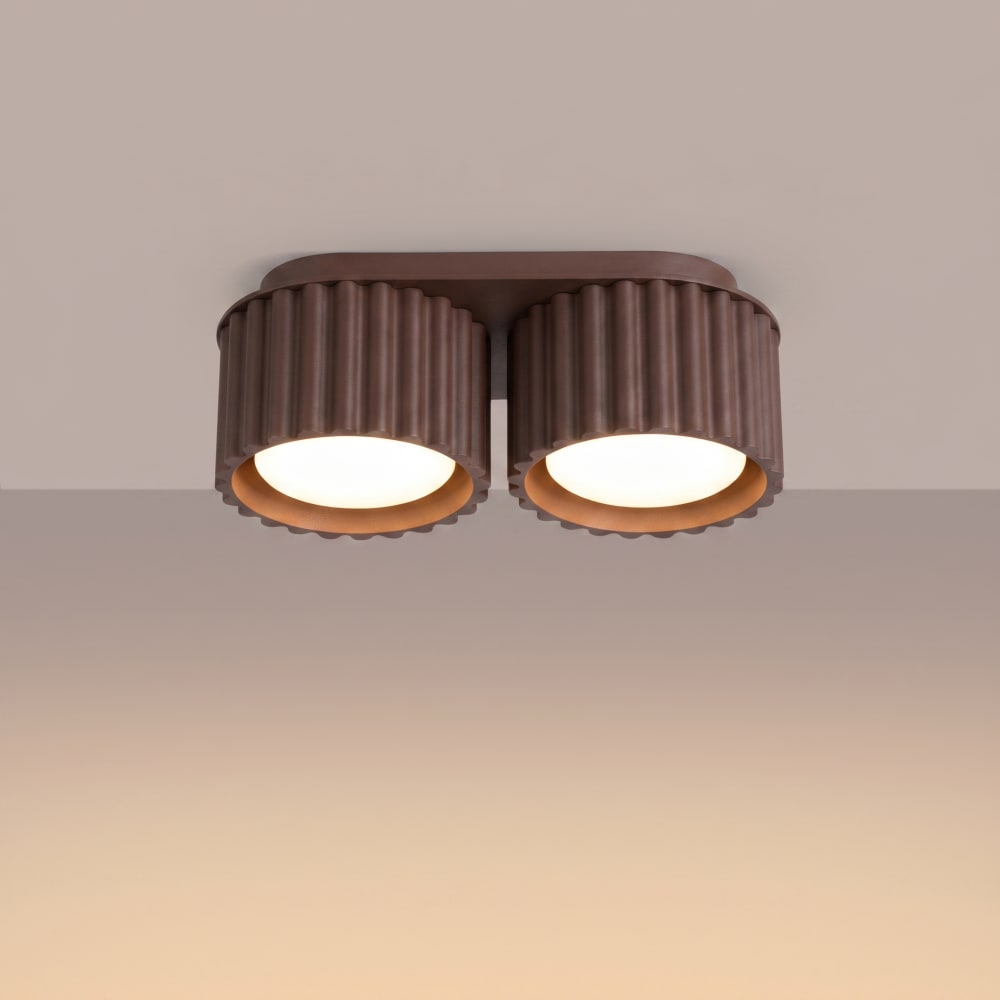 Plafonniers aluminium marron h 8 cm — vue 4