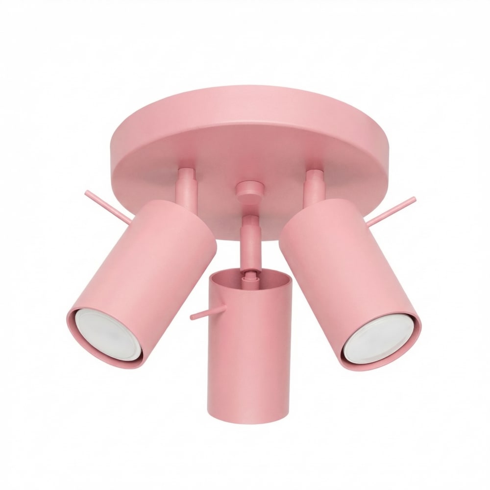 plafonniers acier rose