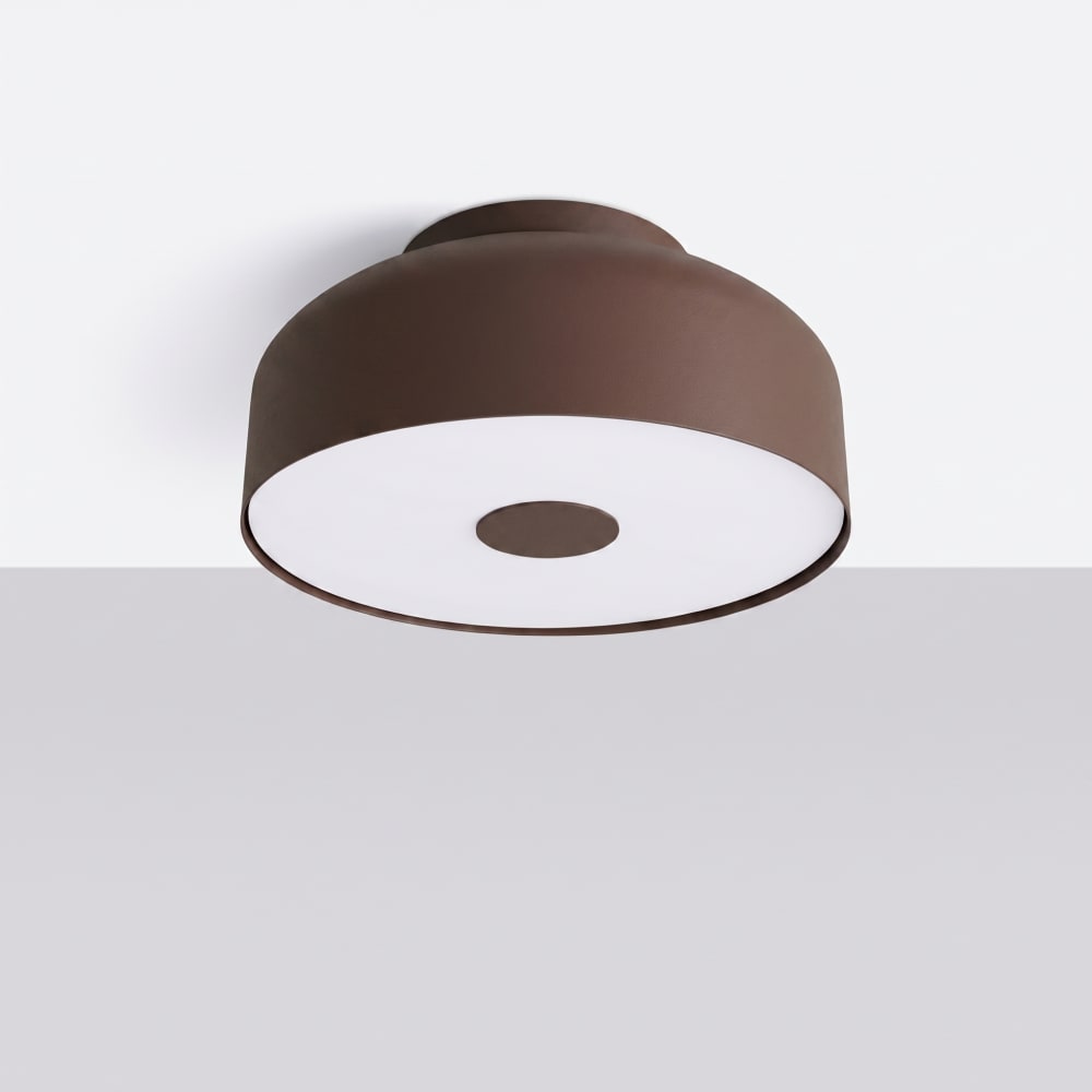 Plafonniers acier/pvc marron h 15 cm — vue 3