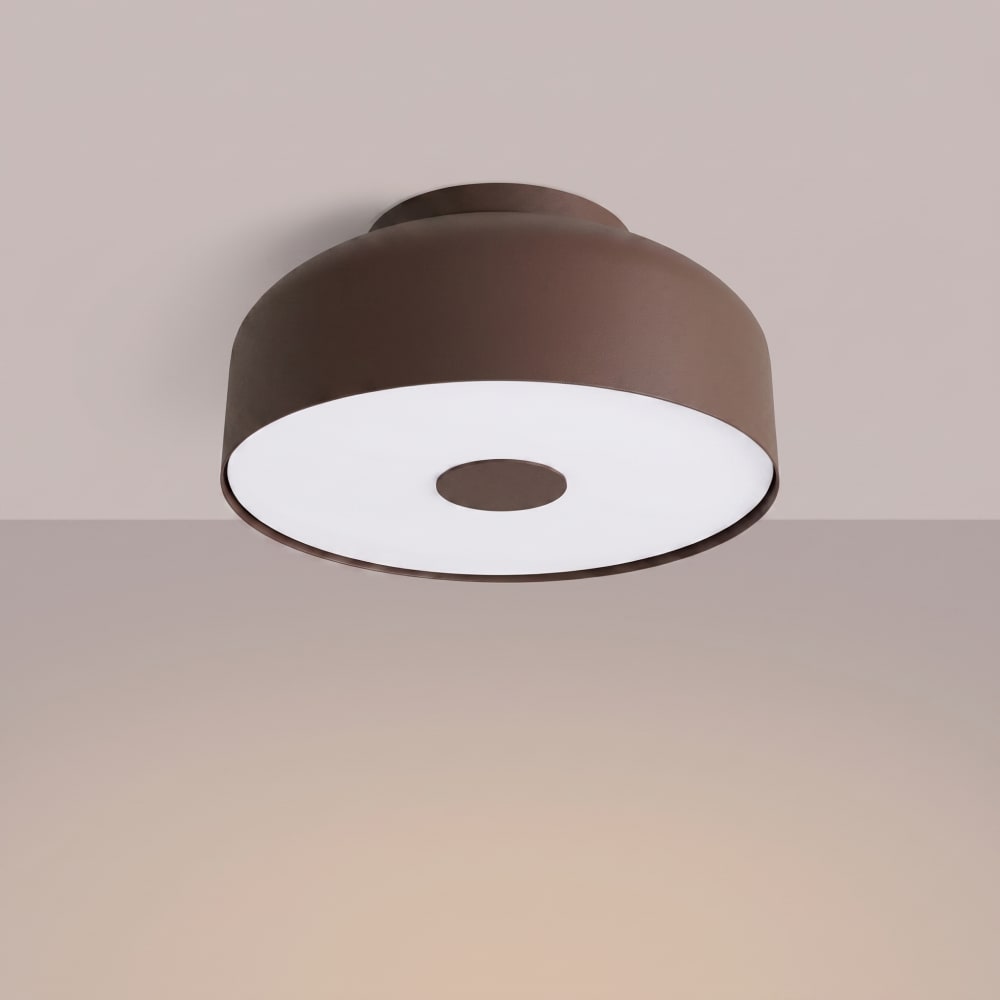 Plafonniers acier/pvc marron h 15 cm — vue 4