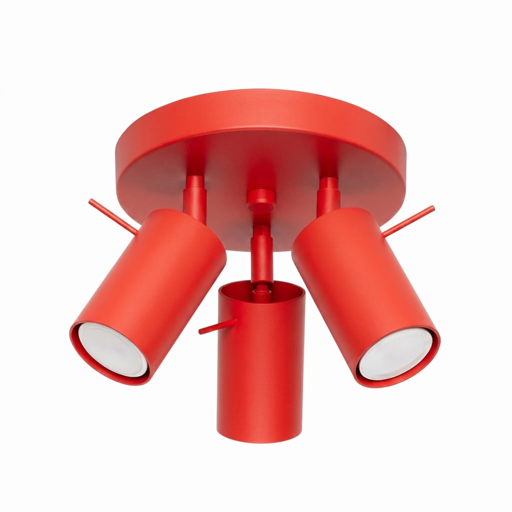 plafonniers acier rouge