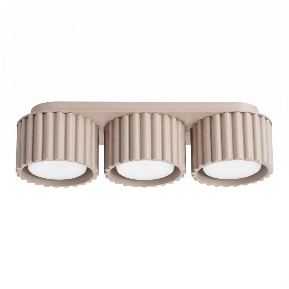 Plafonniers aluminium taupe h 8 cm