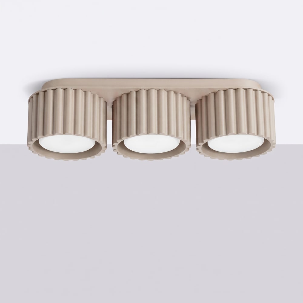 Plafonniers aluminium taupe h 8 cm — vue 3