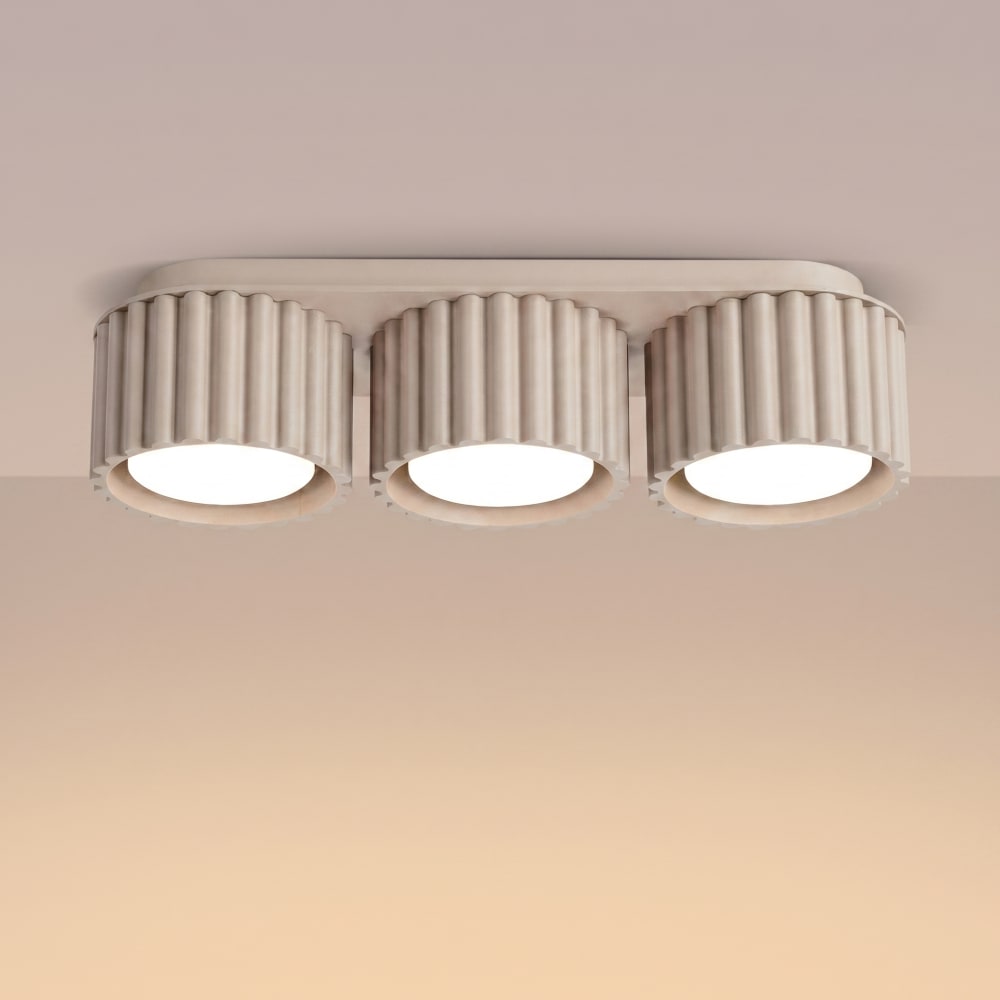 Plafonniers aluminium taupe h 8 cm — vue 4