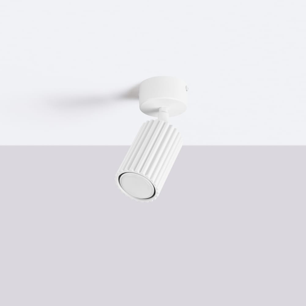 Plafonniers aluminium blanc h 18 cm — vue 3