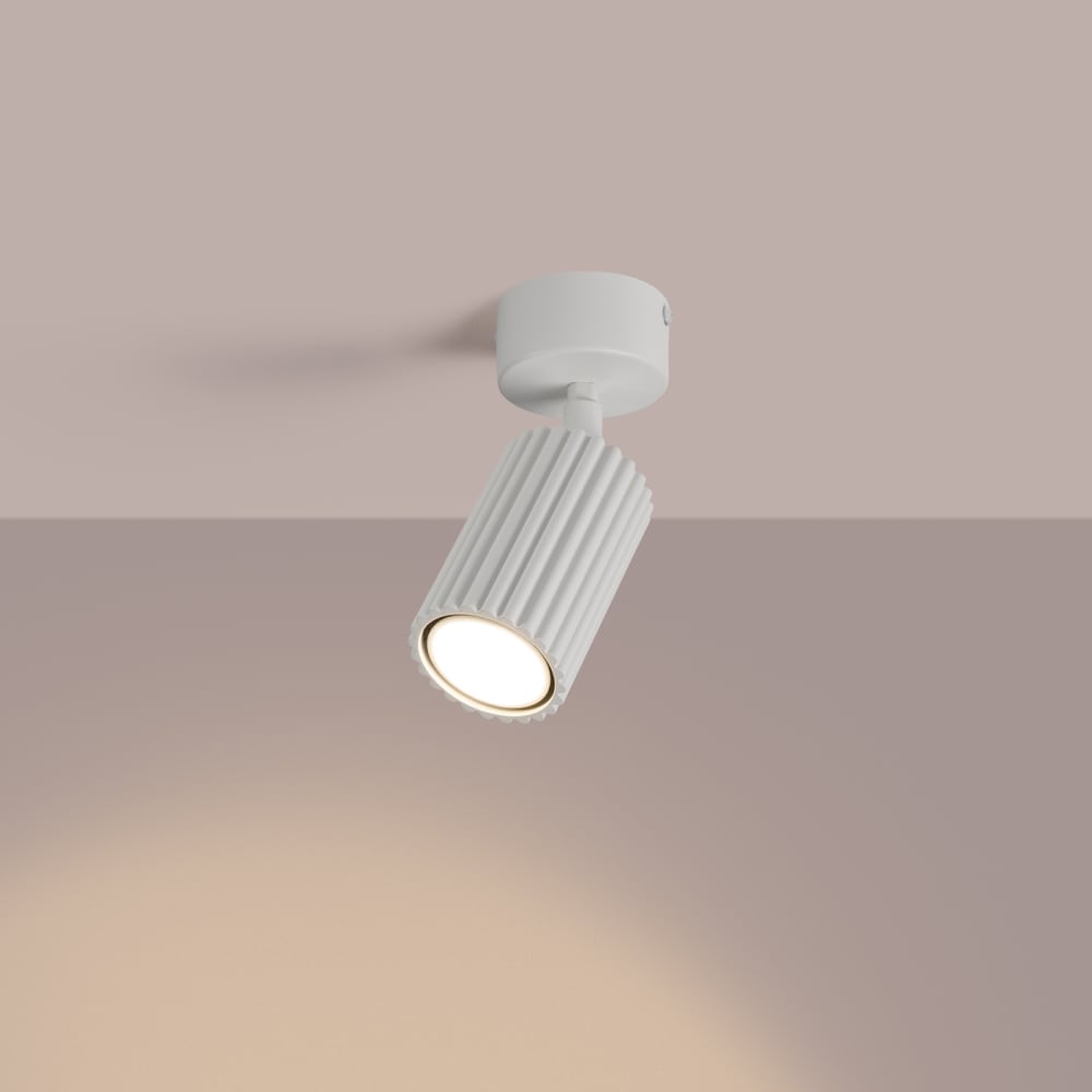 Plafonniers aluminium blanc h 18 cm — vue 4