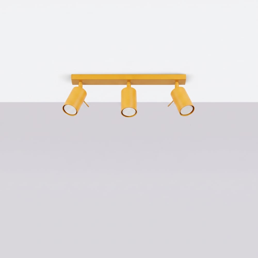 Plafonniers acier jaune h 16 cm — vue 3