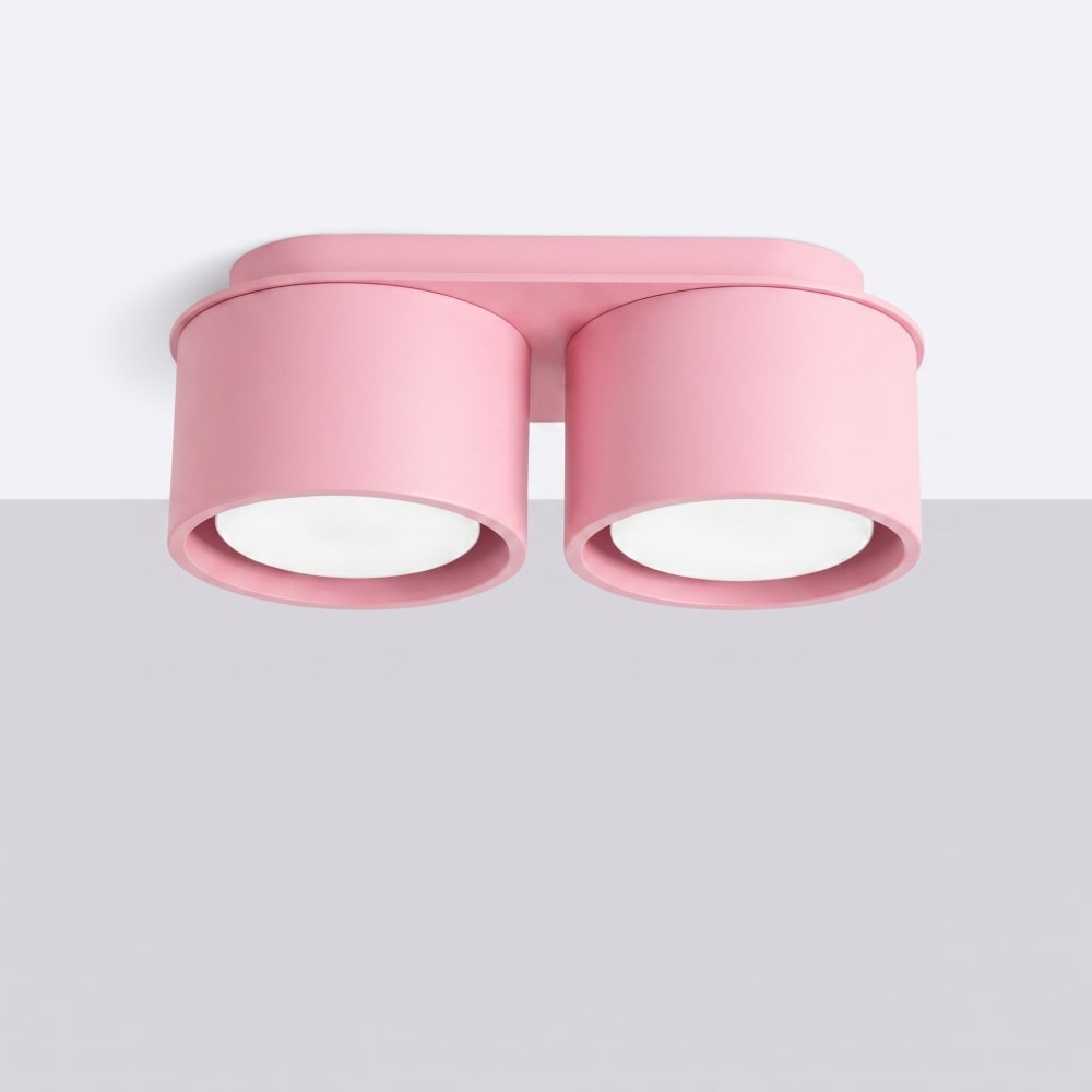 Plafonniers aluminium rose h 8 cm — vue 3