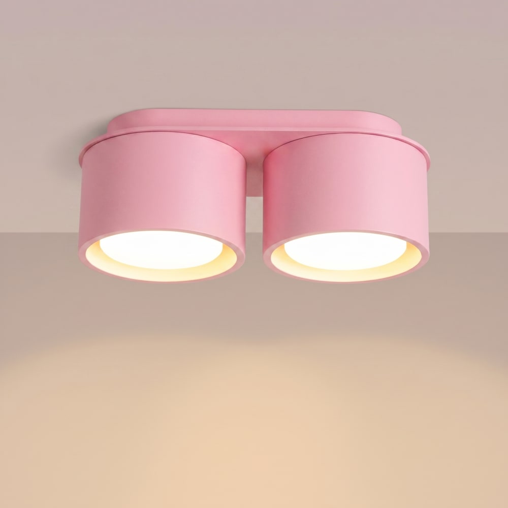 Plafonniers aluminium rose h 8 cm — vue 4