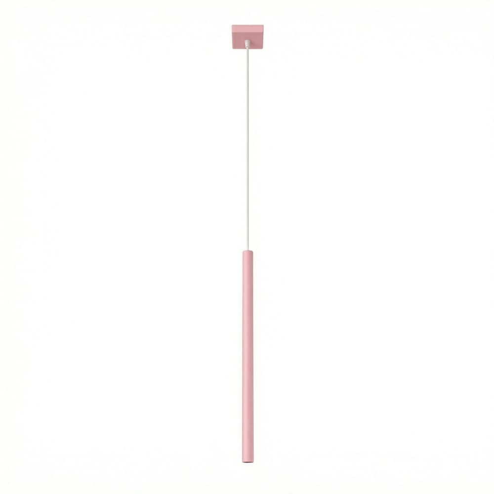 Lampe suspendues acier rose h 120 cm