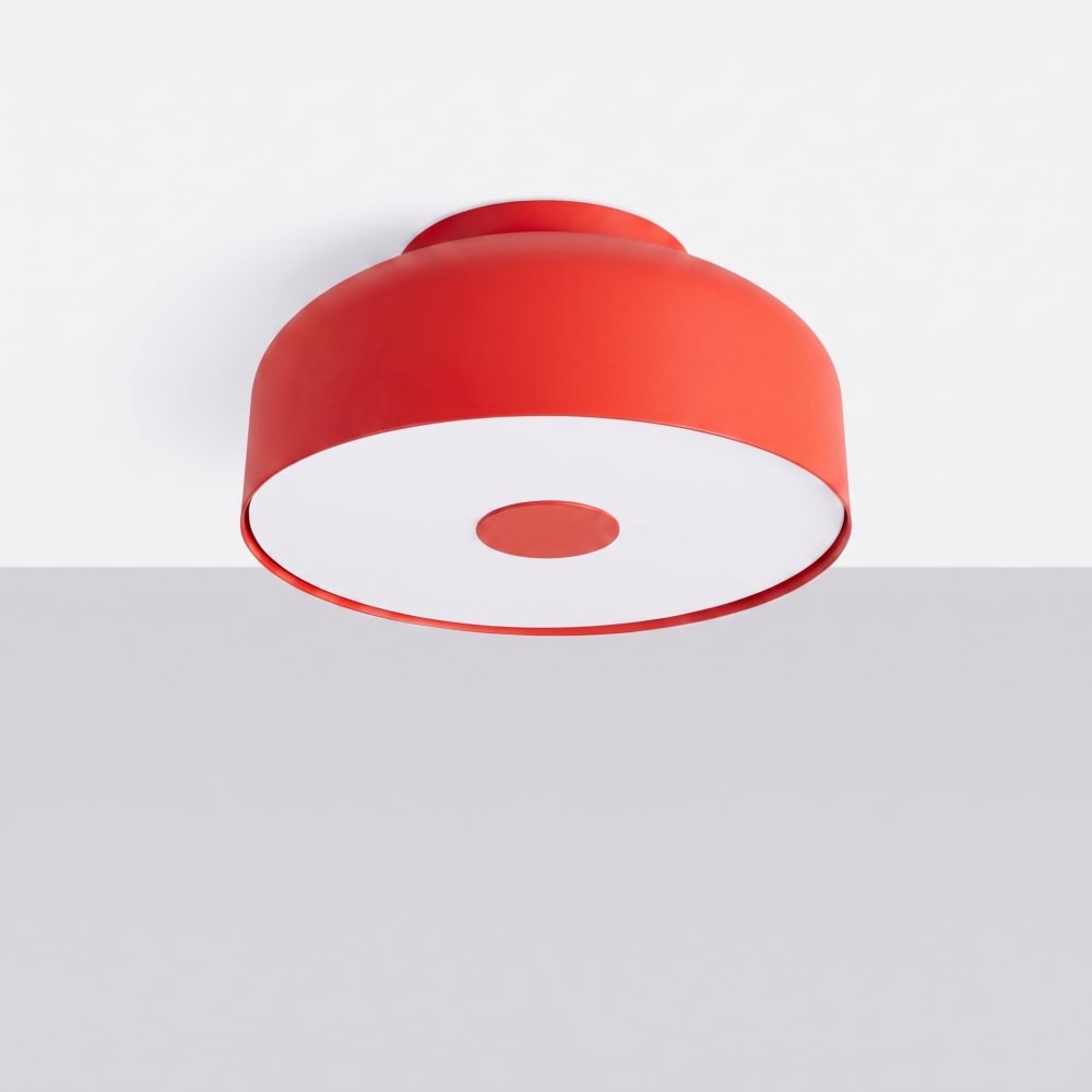 Plafonniers acier/pvc rouge h 15 cm — vue 3