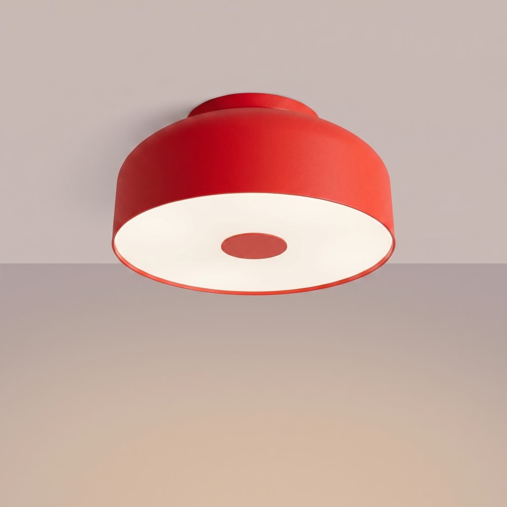 Plafonniers acier/pvc rouge h 15 cm — vue 4