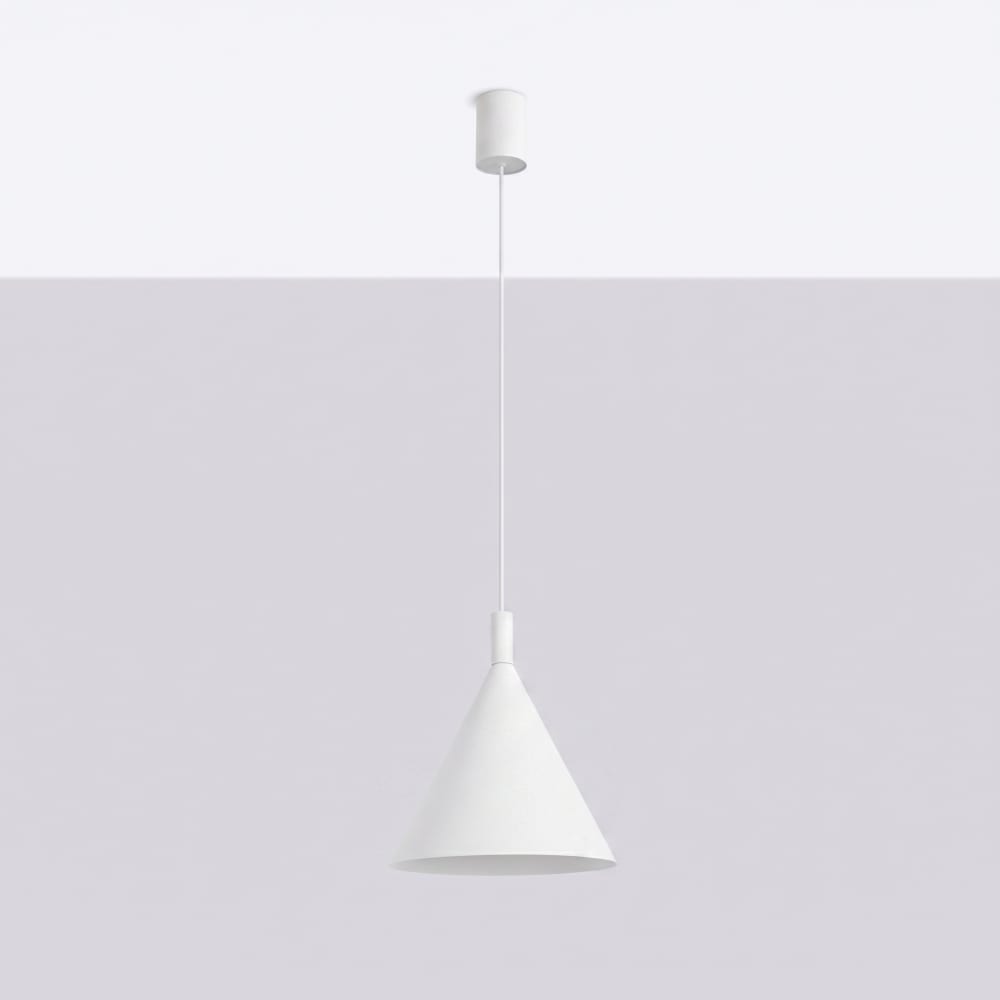 Lampe suspendues acier blanc h 140 cm — vue 3