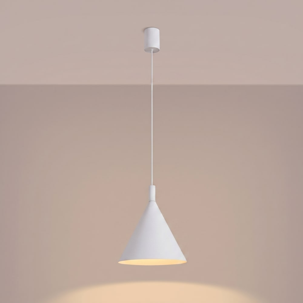 Lampe suspendues acier blanc h 140 cm — vue 4