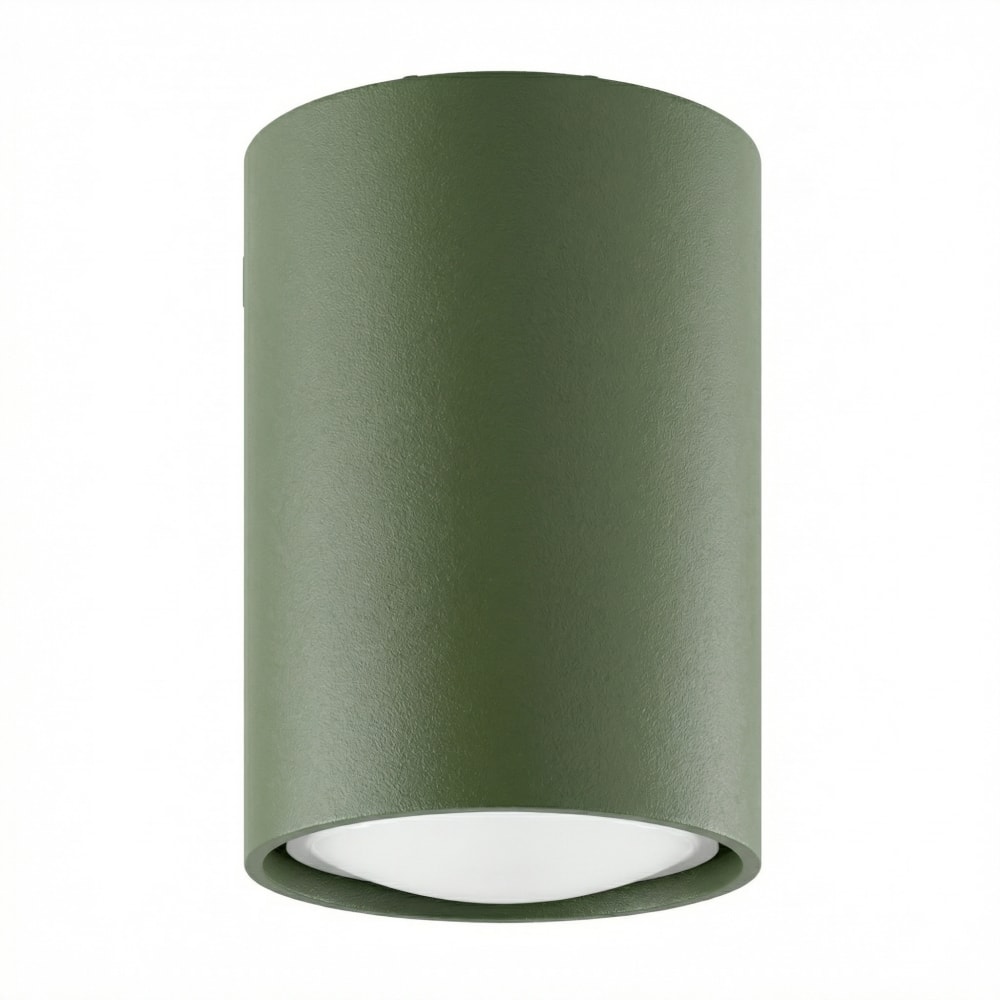 Plafonniers acier vert olive h 10 cm