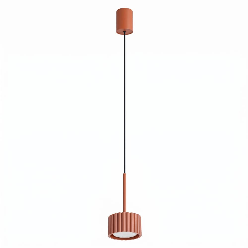 Lampe suspendues aluminium ocre rouge h 125 cm