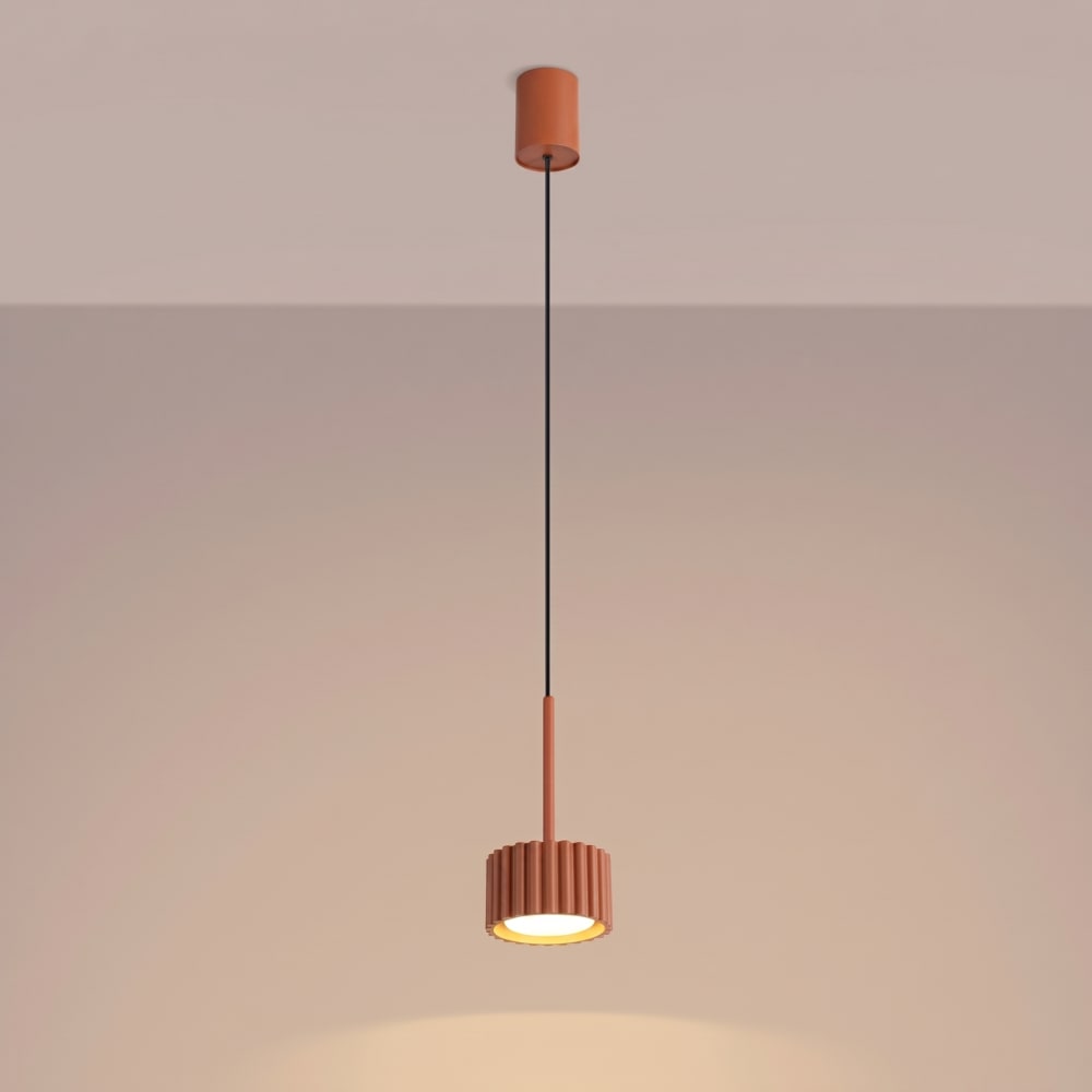Lampe suspendues aluminium ocre rouge h 125 cm — vue 4
