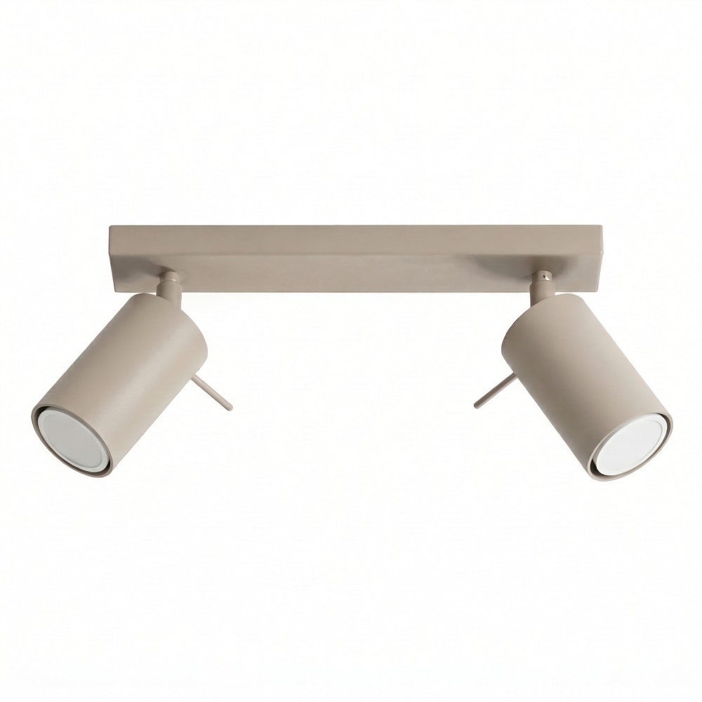 Plafonniers acier taupe h 16 cm