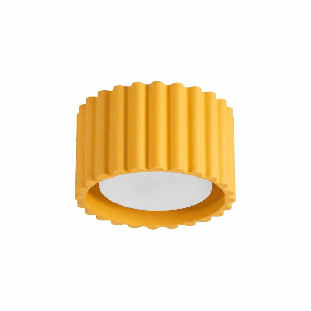 Plafonniers aluminium jaune h 6 cm