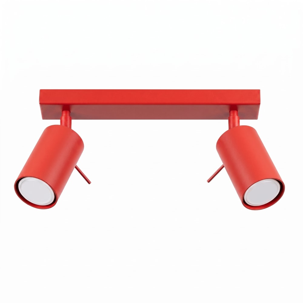 Plafonniers acier rouge h 16 cm