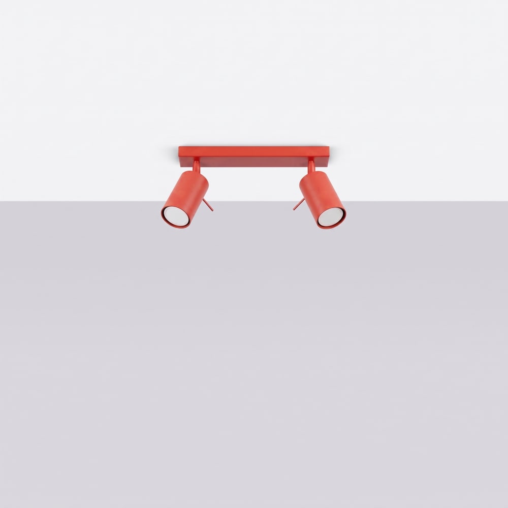 Plafonniers acier rouge h 16 cm — vue 3
