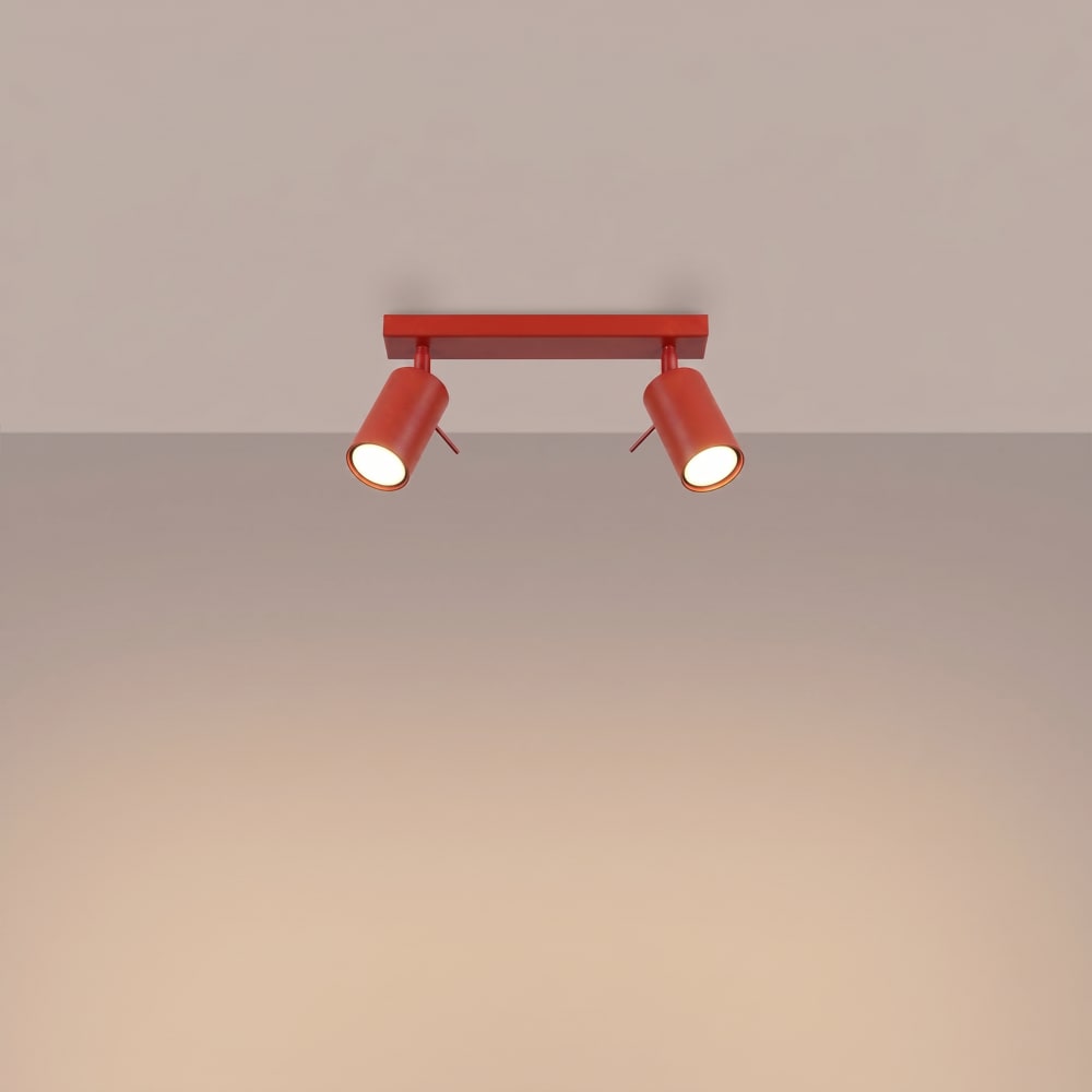 Plafonniers acier rouge h 16 cm — vue 4