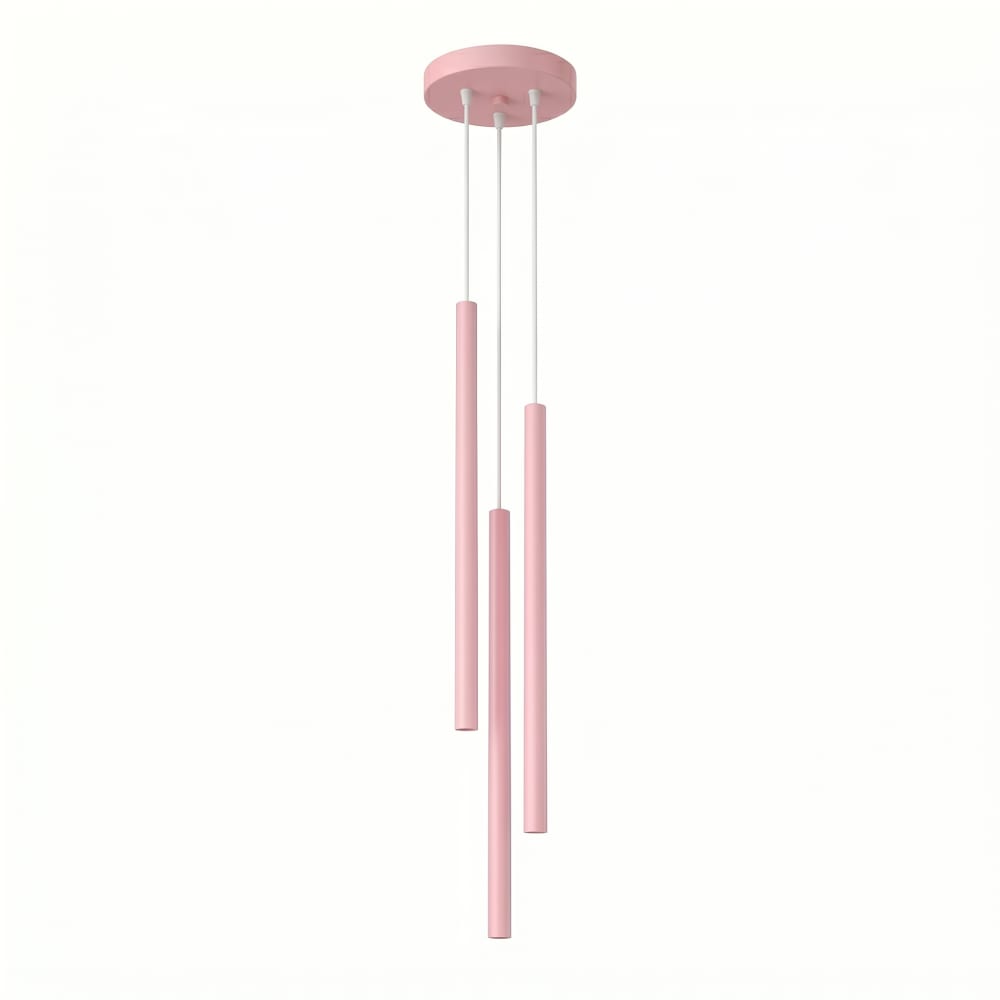 Lampe suspendues acier rose h 115 cm