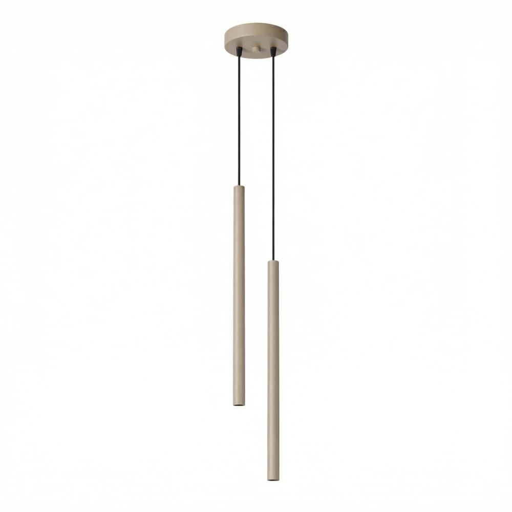 Lampe suspendues acier taupe h 118 cm