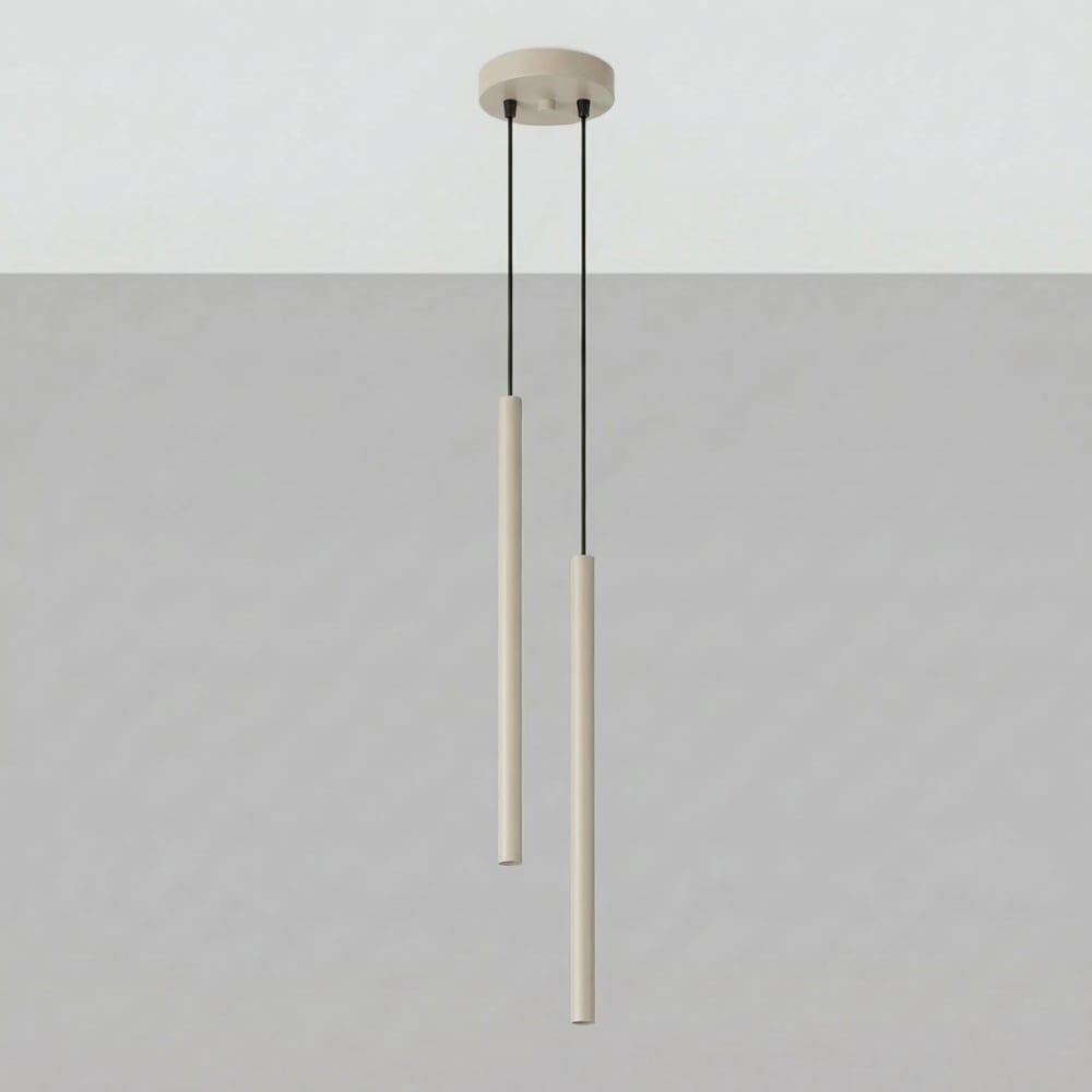 Lampe suspendues acier taupe h 118 cm — vue 3