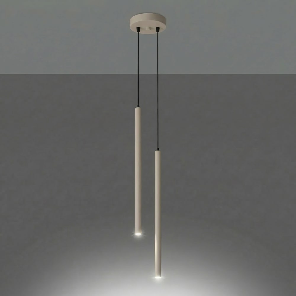 Lampe suspendues acier taupe h 118 cm — vue 4